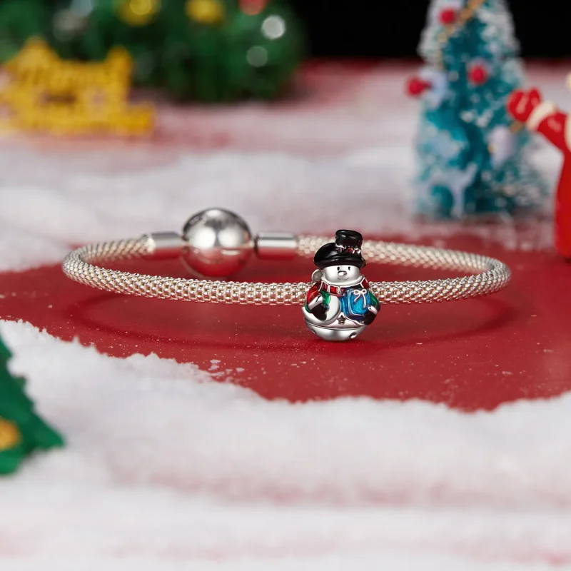 (zdjęcie do) PANDORA Style Christmas Bell Snowman Beads - SCC2913 - Wyświetl 5