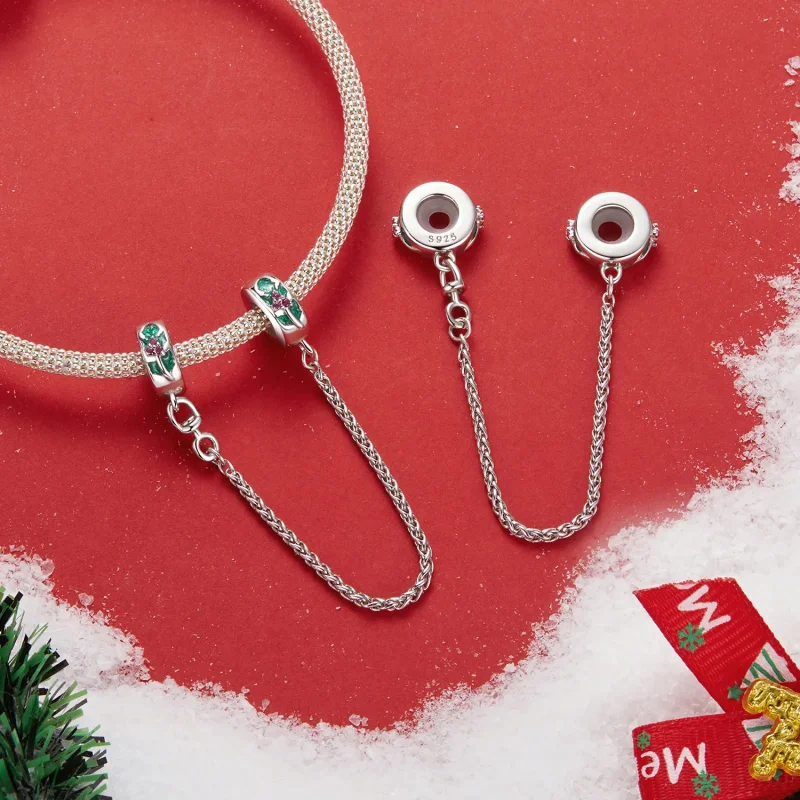 (zdjęcie do) PANDORA Style Christmas Holly Łańcuch bezpieczeństwa - SCC2918 - Wyświetl 3