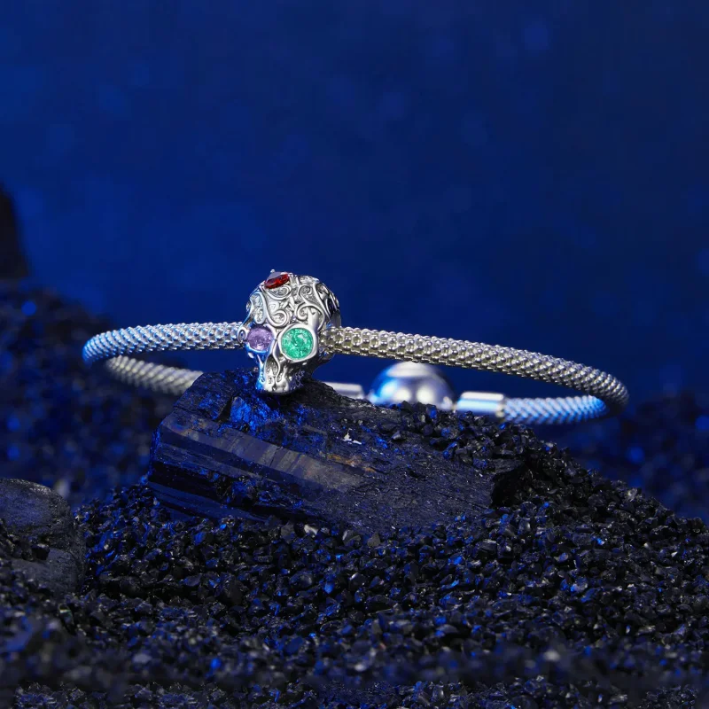 (zdjęcie do) PANDORA Style Czaszka z kwiatowym wzorem - SCC2893 - Wyświetl 5