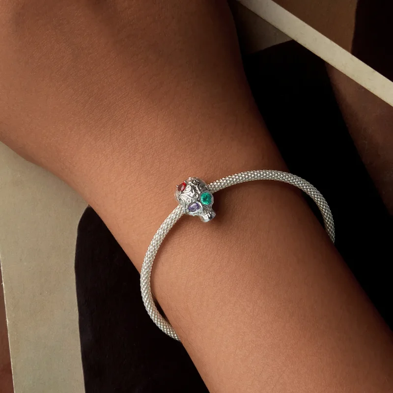 (zdjęcie do) PANDORA Style Czaszka z kwiatowym wzorem - SCC2893 - Wyświetl 6