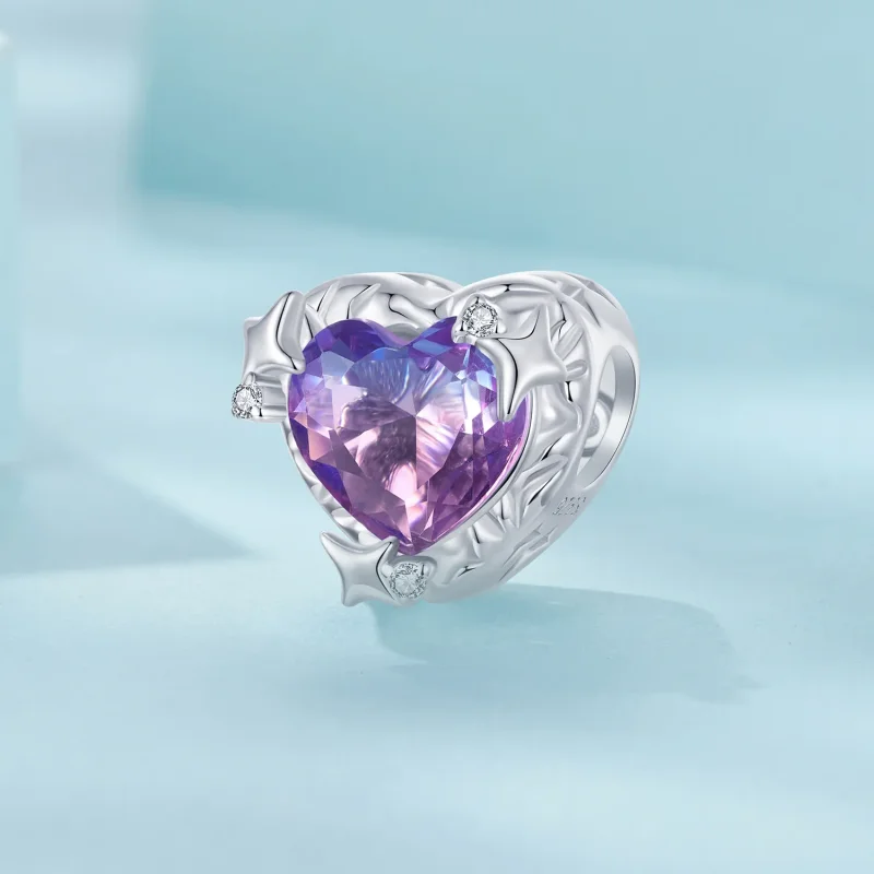 (zdjęcie do) PANDORA Style Fioletowo-różowe serce gradientowe - SCC2824 - Wyświetl 2