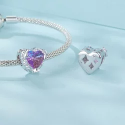 PANDORA Style Fioletowo-różowe serce gradientowe - SCC2824