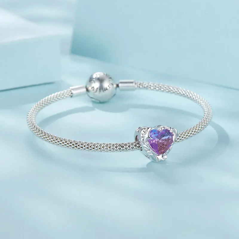 (zdjęcie do) PANDORA Style Fioletowo-różowe serce gradientowe - SCC2824 - Wyświetl 5