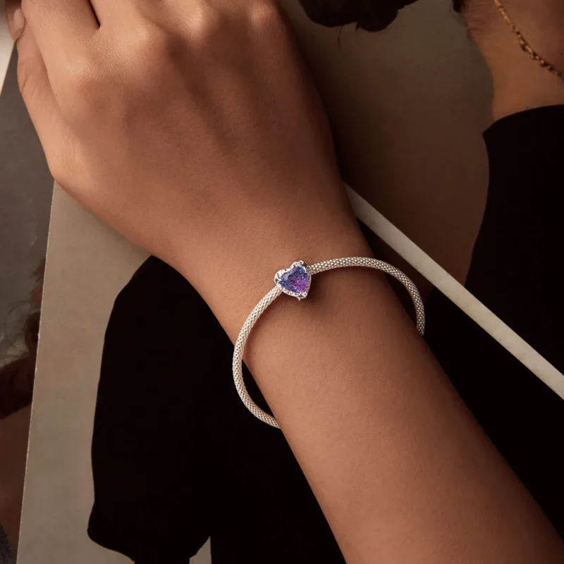 (zdjęcie do) PANDORA Style Fioletowo-różowe serce gradientowe - SCC2824 - Wyświetl 6