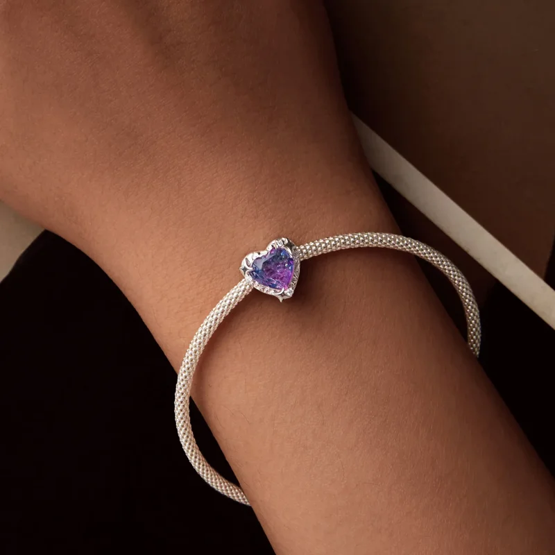 (zdjęcie do) PANDORA Style Fioletowo-różowe serce gradientowe - SCC2824 - Wyświetl 7