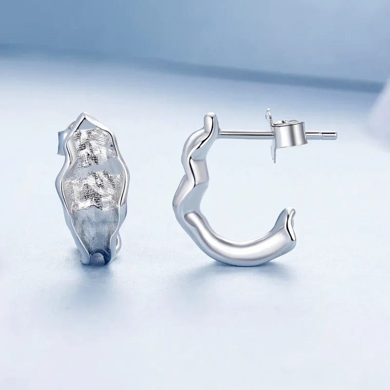 (zdjęcie do) PANDORA Style Lśniące srebrne kolczyki - BSE1062 - Wyświetl 4