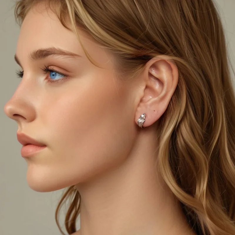 (zdjęcie do) PANDORA Style Lśniące srebrne kolczyki - BSE1062 - Wyświetl 7