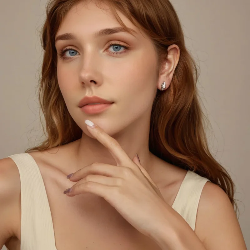 (zdjęcie do) PANDORA Style Lśniące srebrne kolczyki - BSE1062 - Wyświetl 8