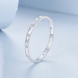 PANDORA Style Lśniący diamentowy mały pojedynczy pierścionek - BSR578