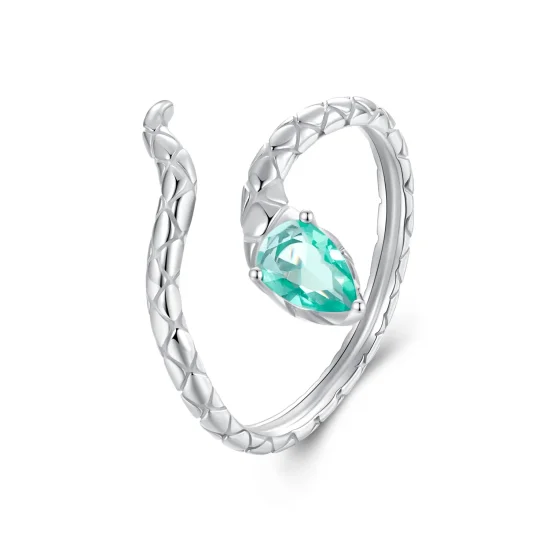(zdjęcie do) PANDORA Style Mały zielony pierścionek wąż - SCR1057-E