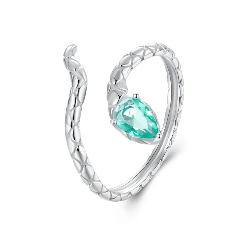 (zdjęcie do) PANDORA Style Mały zielony pierścionek wąż - SCR1057-E