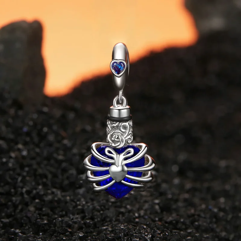 (zdjęcie do) PANDORA Style Memorial Rose Heart Blue - BSC1058-BU - Wyświetl 2