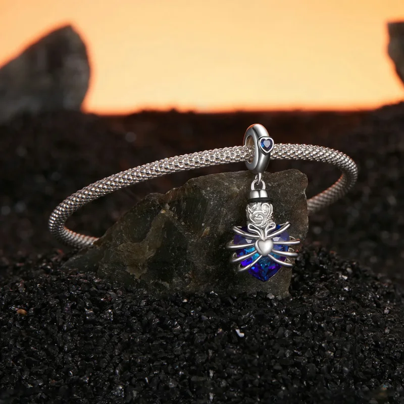 (zdjęcie do) PANDORA Style Memorial Rose Heart Blue - BSC1058-BU - Wyświetl 3