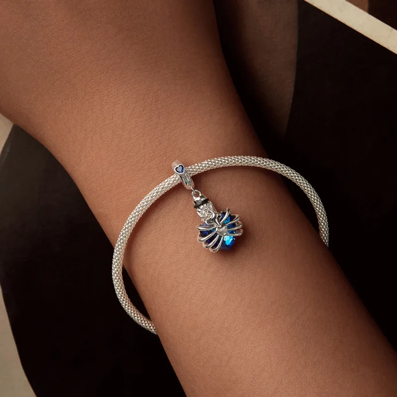 (zdjęcie do) PANDORA Style Memorial Rose Heart Blue - BSC1058-BU - Wyświetl 5