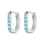 PANDORA Style Proste turkusowe kolczyki - BSE1084-BU