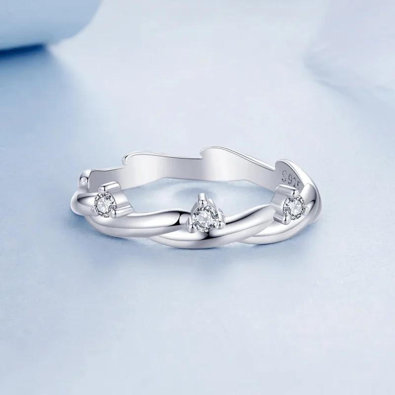 (zdjęcie do) PANDORA Style Prosty Guzik Pierścień Sznurkowy - BSR586 - Wyświetl 4