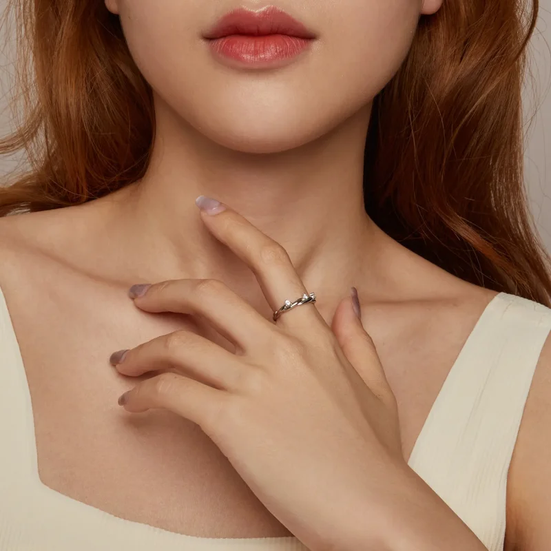 (zdjęcie do) PANDORA Style Prosty Guzik Pierścień Sznurkowy - BSR586 - Wyświetl 10