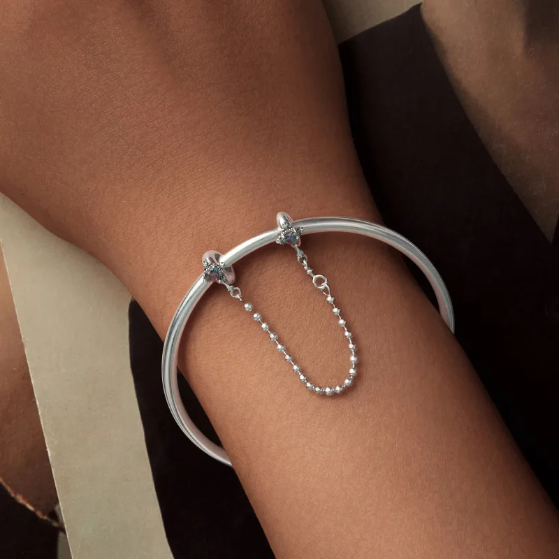 (zdjęcie do) PANDORA Style Vintage Krzyż Silikonowy Łańcuszek Zabezpieczający - BSC1060 - Wyświetl 5