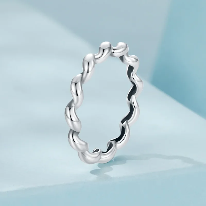 (zdjęcie do) Pierścionek metalowy w stylu PANDORA Twisted - SCR1047 - Wyświetl 2