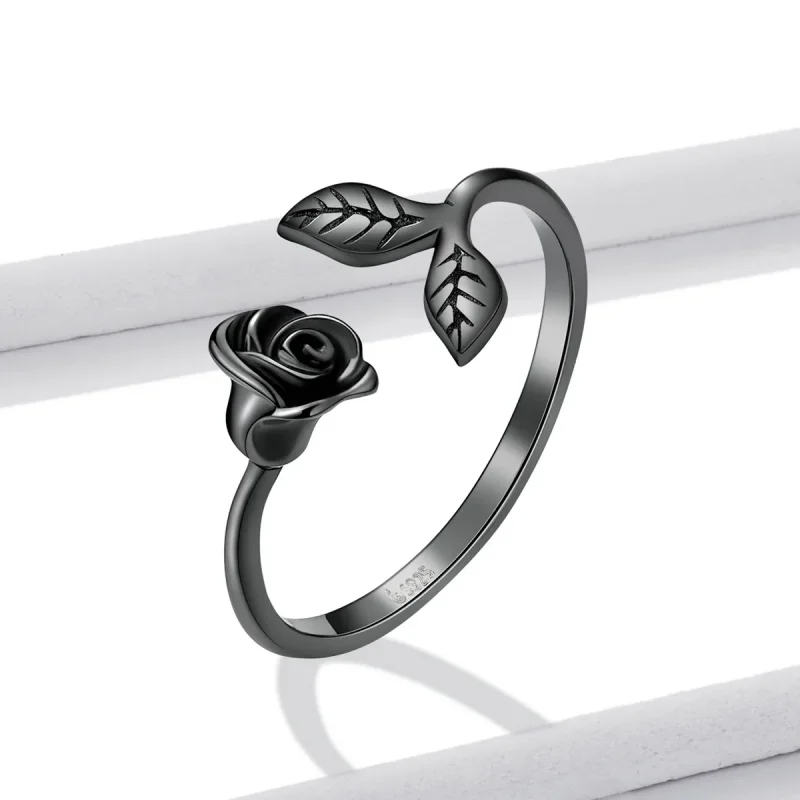 (zdjęcie do) Pierścionek otwarty PANDORA Style Black Rose - BSR239 - Wyświetl 2
