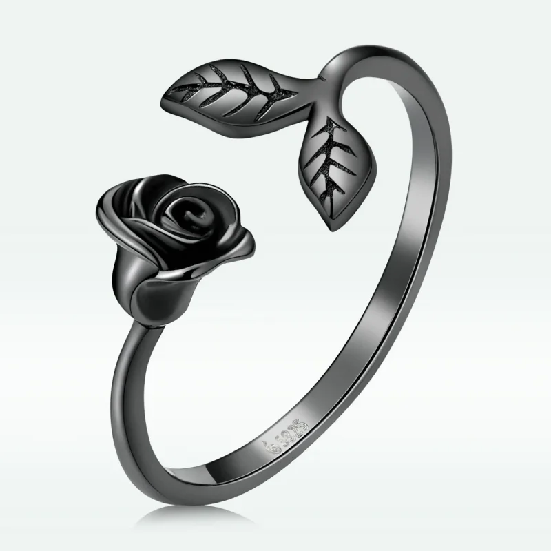 (zdjęcie do) Pierścionek otwarty PANDORA Style Black Rose - BSR239 - Wyświetl 3