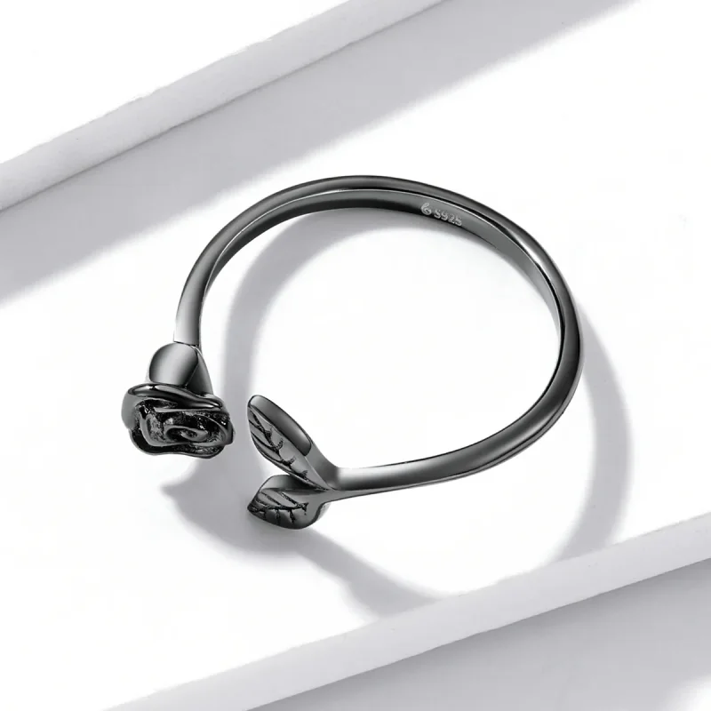 (zdjęcie do) Pierścionek otwarty PANDORA Style Black Rose - BSR239 - Wyświetl 4