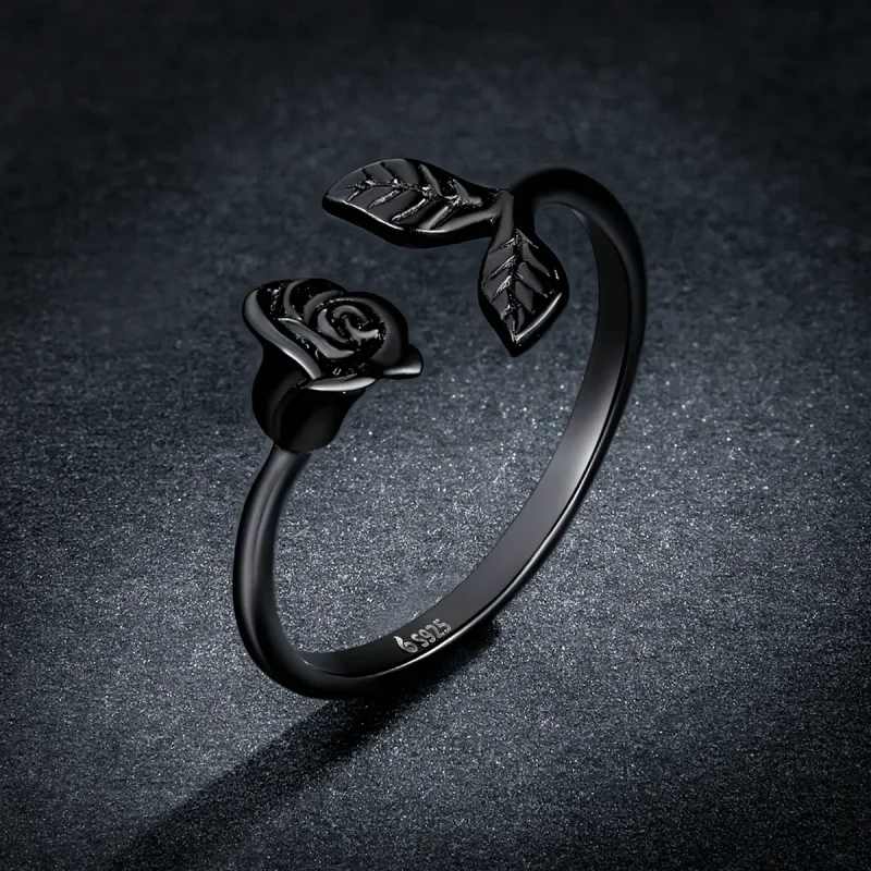 (zdjęcie do) Pierścionek otwarty PANDORA Style Black Rose - BSR239 - Wyświetl 5