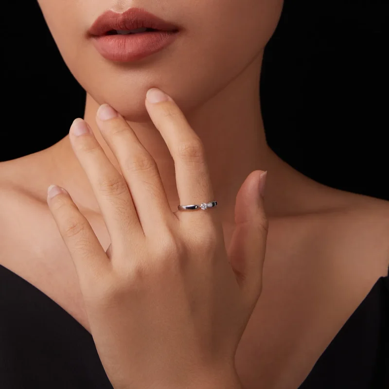 (zdjęcie do) Pierścionek PANDORA Style Exquisite lśniący (jeden certyfikat) - MSR062 - Wyświetl 8
