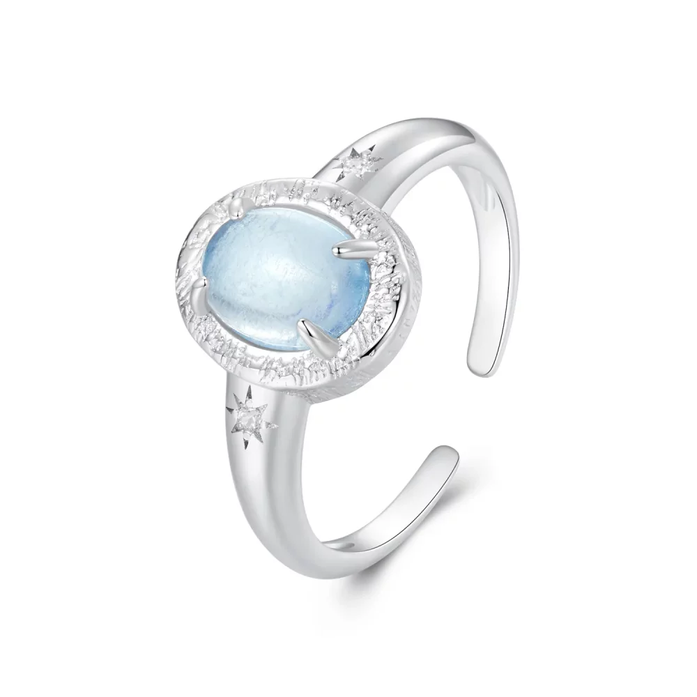 Pierścionek PANDORA Style Naturalny Akwamaryn - BSR579-E
