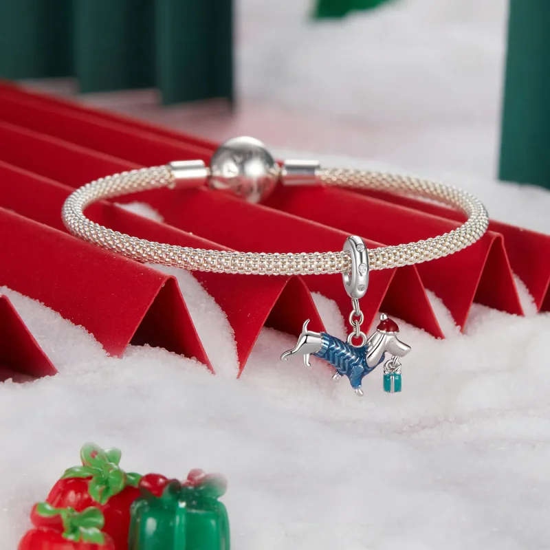 (zdjęcie do) Wisiorek PANDORA Style Christmas Dachshund - BSC1069 - Wyświetl 3