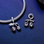 Wisiorek w stylu PANDORA z czaszką wiśniową - SCC2904