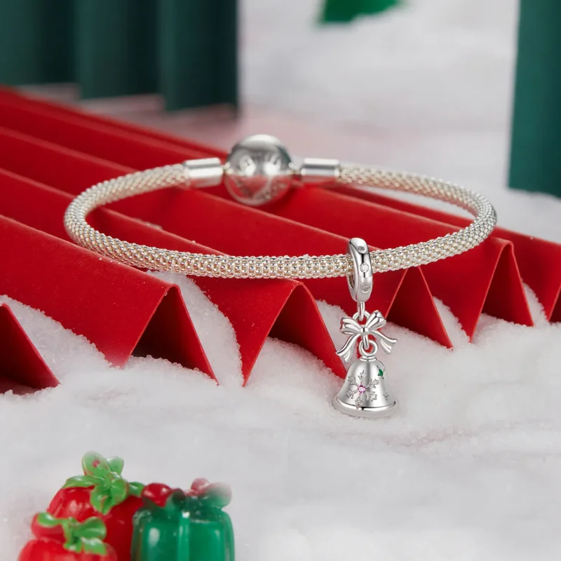 (zdjęcie do) Zawieszka dzwonek świąteczny w stylu PANDORA - BSC1067 - Wyświetl 3