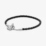 Bransoletka Pandora Braided Leather T-Bar - 591675C01