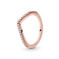 Błyszczący Pierścionek Pandora wishbone - 186316CZ