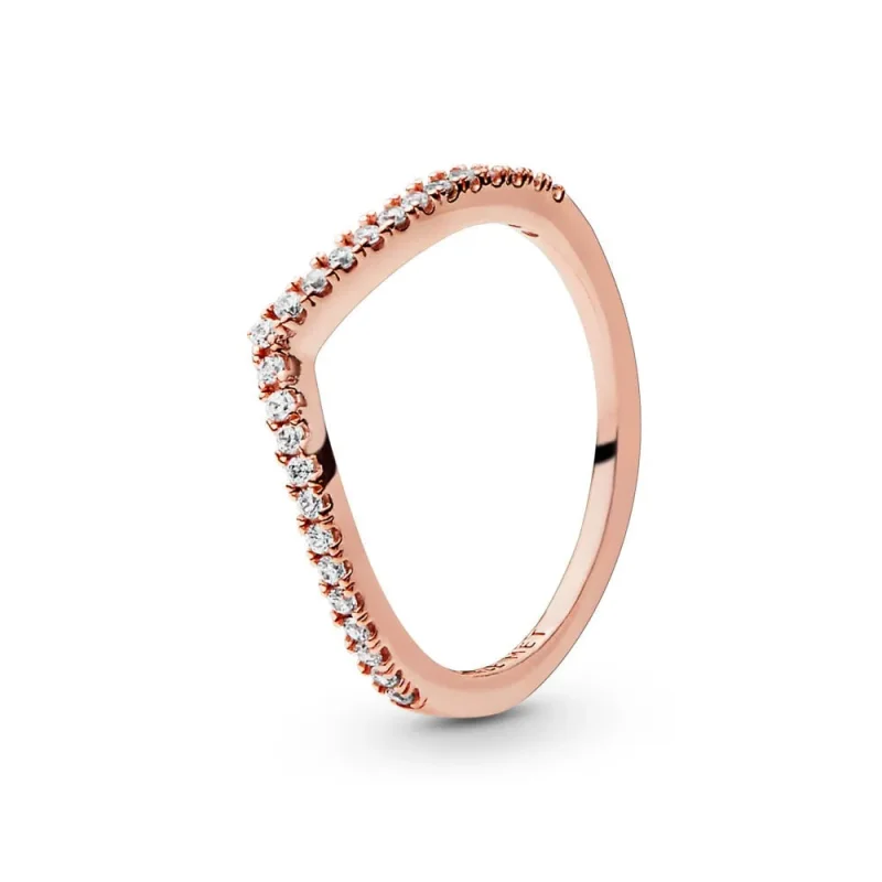 (zdjęcie do) Błyszczący Pierścionek Pandora wishbone - 186316CZ