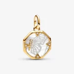 Charms-medalion Pandora ME Perłowozłoty motyl - 763366C01