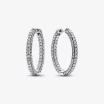 Jednorzędowe kolczyki obręcze pavé Pandora Timeless - 293016C01
