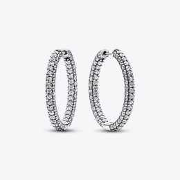 Jednorzędowe kolczyki obręcze pavé Pandora Timeless - 293016C01