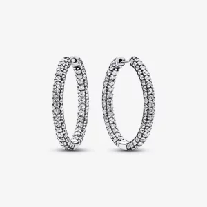 Jednorzędowe kolczyki obręcze pavé Pandora Timeless - 293016C01