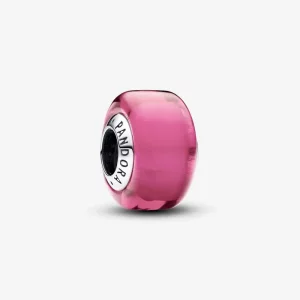 Mały Charms Pandora z różowego szkła Murano - 793107C00
