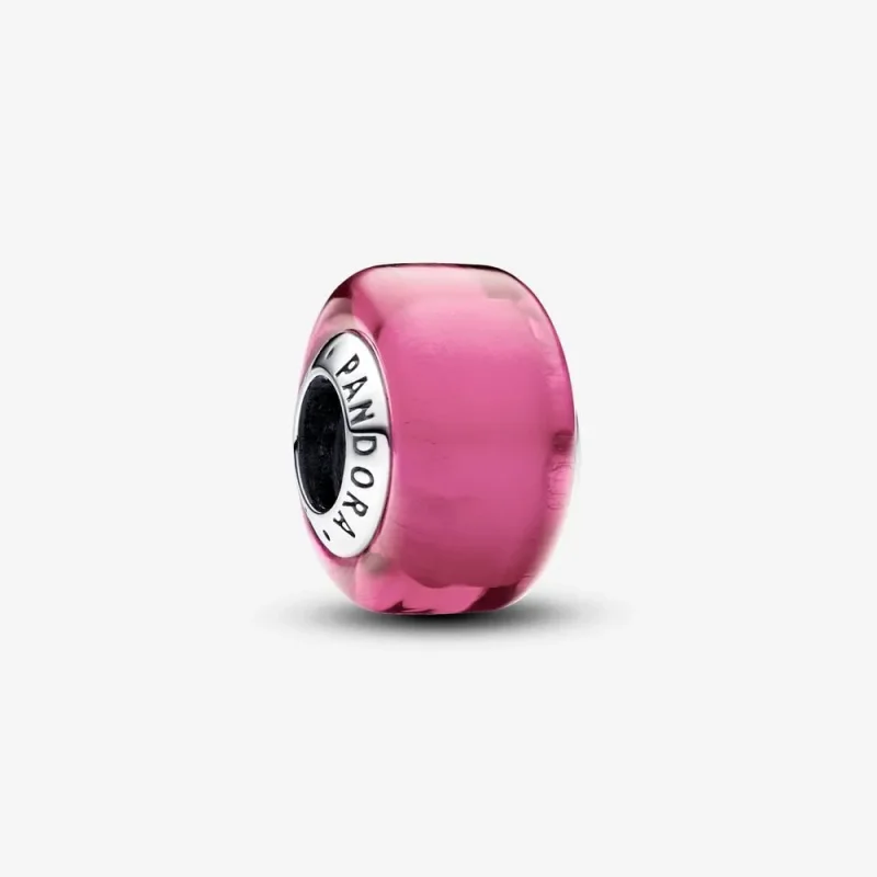 (zdjęcie do) Mały Charms Pandora z różowego szkła Murano - 793107C00