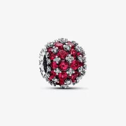 Okrągły Charms Pandora wysadzany różowymi kamieniami - 792630C03