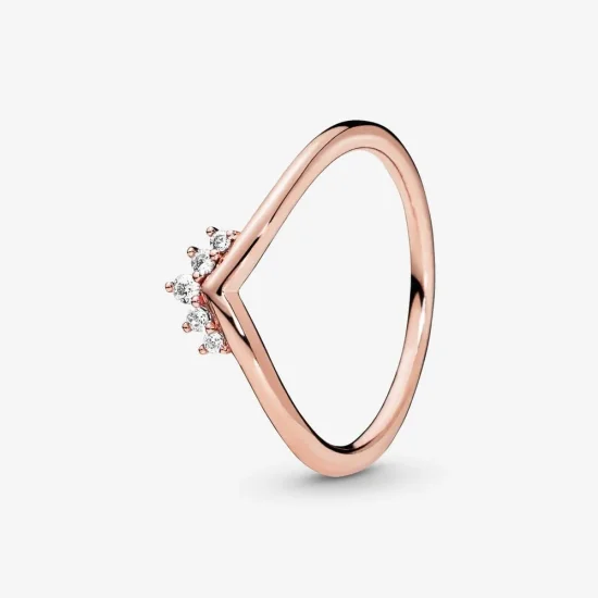 (zdjęcie do) Pierścionek Pandora wishbone z tiarą - 188282CZ
