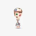 Srebrno-złoty Charms Pandora Święty Mikołaj w balonie - 782976C01