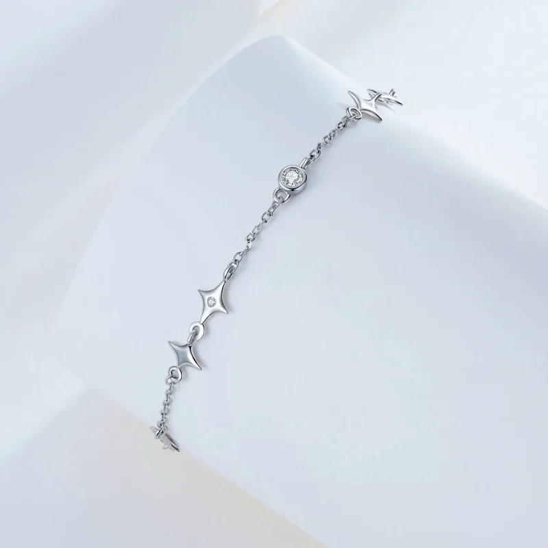 (zdjęcie do) Pandora Style Starry 925 Srebrna Bransoletka z Cyrkoniami - Platynowa Powłoka - - Wyświetl 2