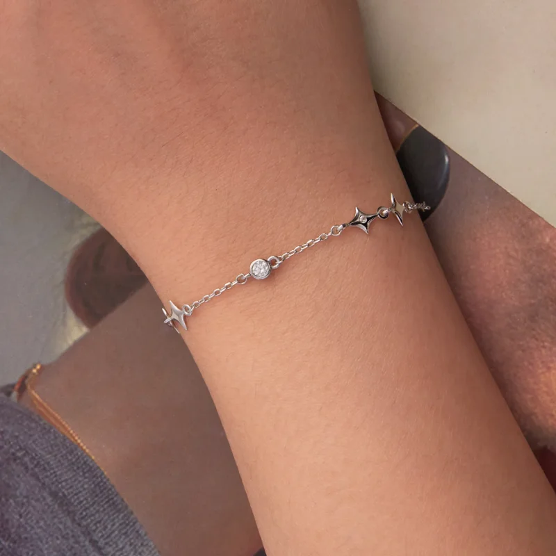 (zdjęcie do) Pandora Style Starry 925 Srebrna Bransoletka z Cyrkoniami - Platynowa Powłoka - - Wyświetl 5