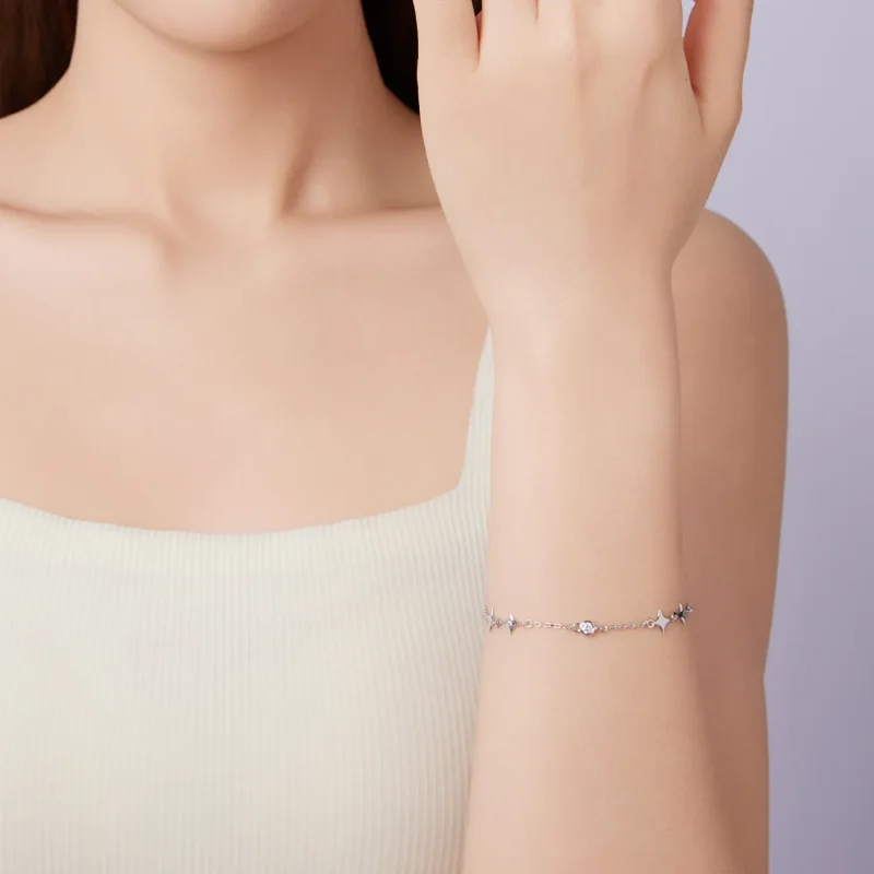 (zdjęcie do) Pandora Style Starry 925 Srebrna Bransoletka z Cyrkoniami - Platynowa Powłoka - - Wyświetl 9