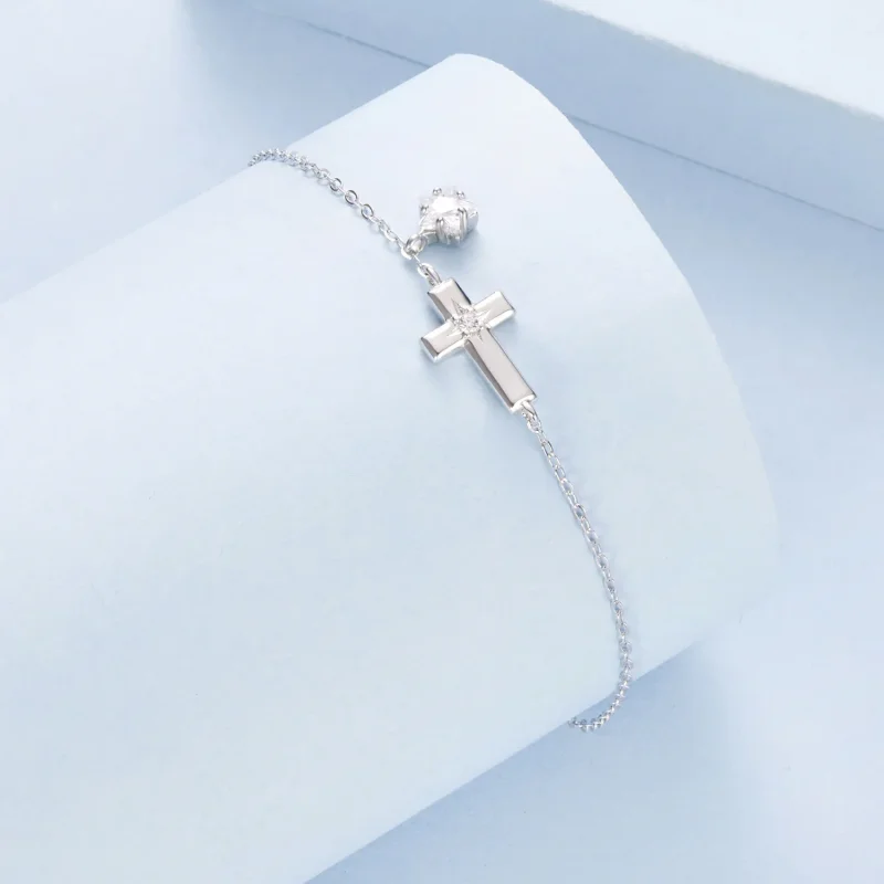 (zdjęcie do) Pandora Style Starlight Cross Bransoletka z 925 Srebra Próby z Cyrkoniami - Plat - Wyświetl 2