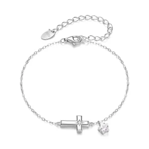 (zdjęcie do) Pandora Style Starlight Cross Bransoletka z 925 Srebra Próby z Cyrkoniami - Platynowana Grace - BSB214