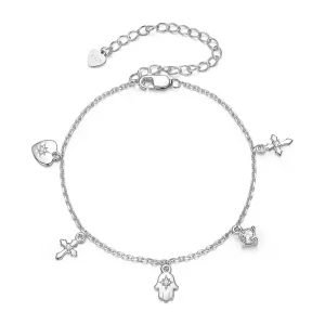 (zdjęcie do) Pandora Style Amulet 925 Srebrna Bransoleta z Cyrkoniami - Platynowe Powłoka - BSB215
